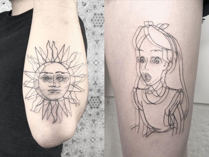 Тату с искажением