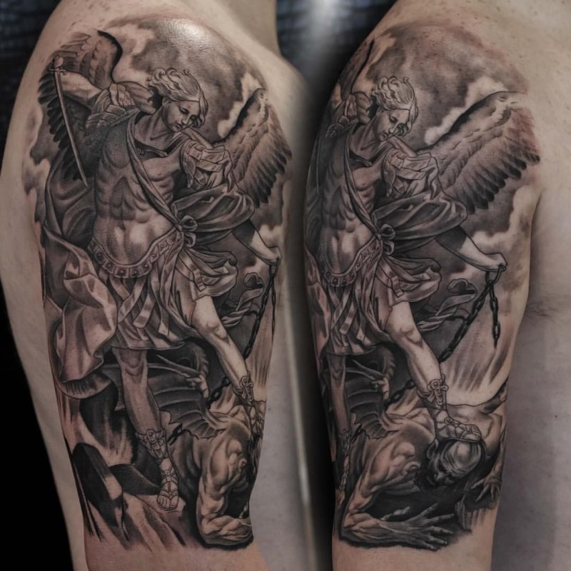 Saint Michael protect us тату