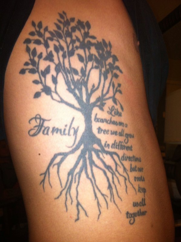 Тату надпись Family