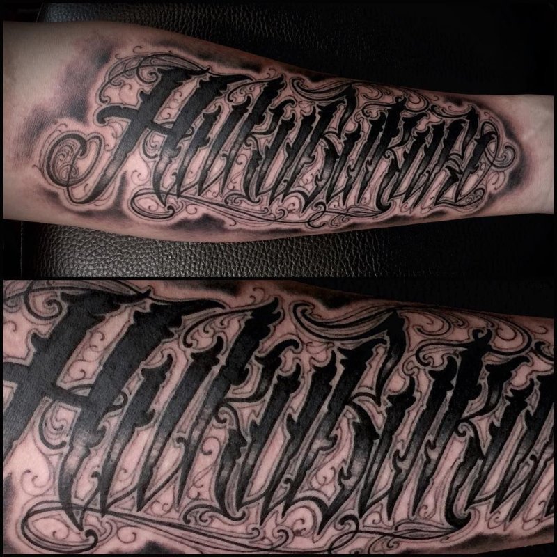 Тату в стиле Lettering
