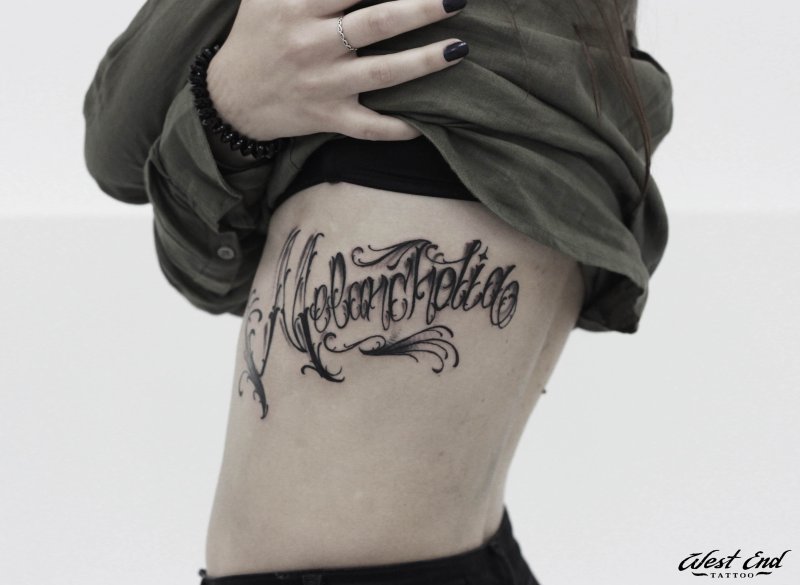 Lettering тату