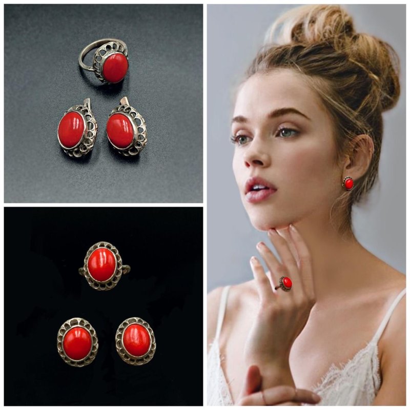 Красные сережки