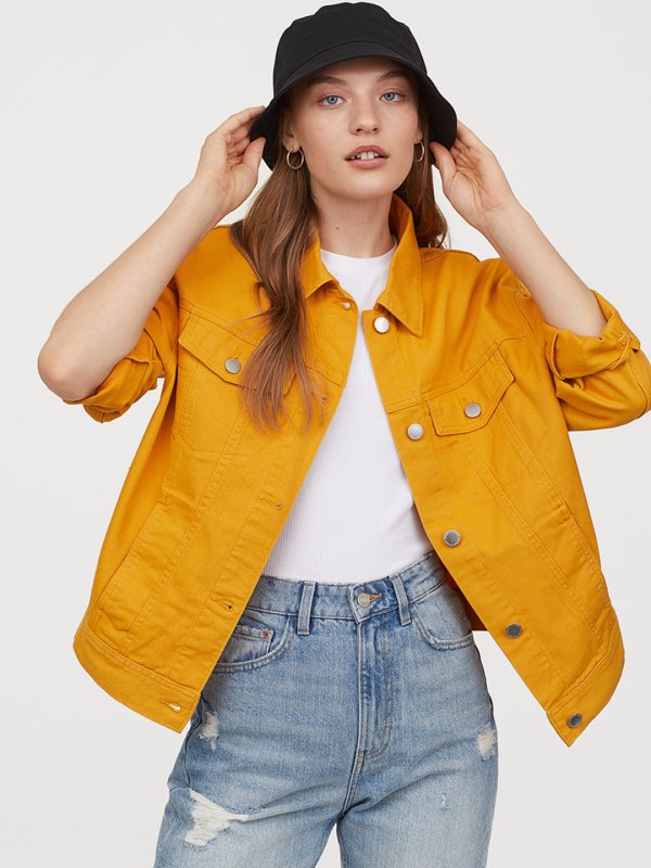 Zara джинсовая куртка желтая