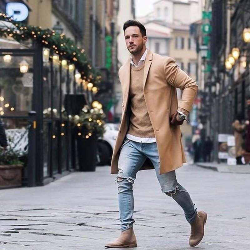 Street Style man тренч