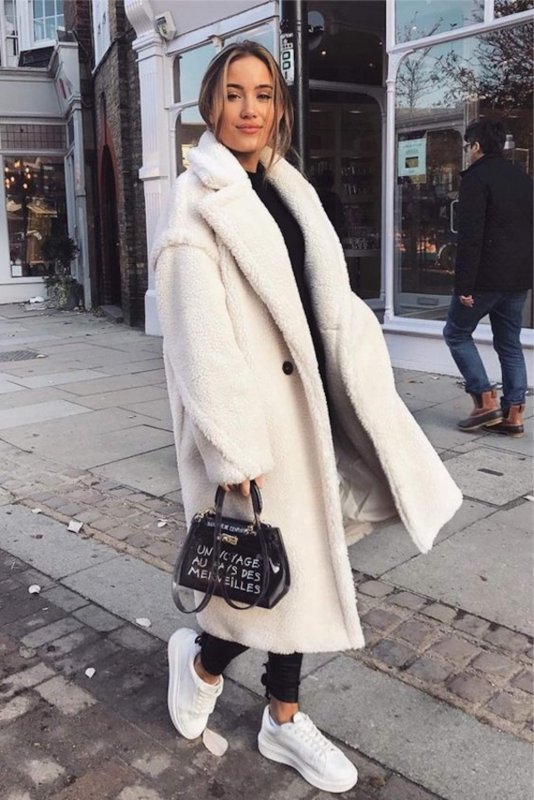Teddy fur Jacket белая