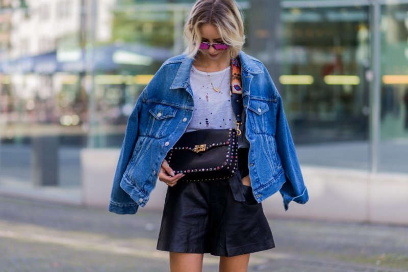 Denim Trench Coat стрит стайл