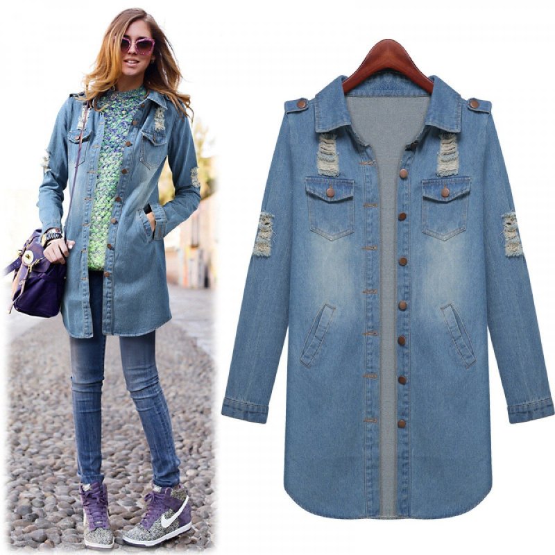 Джинсовый тренч Street Style
