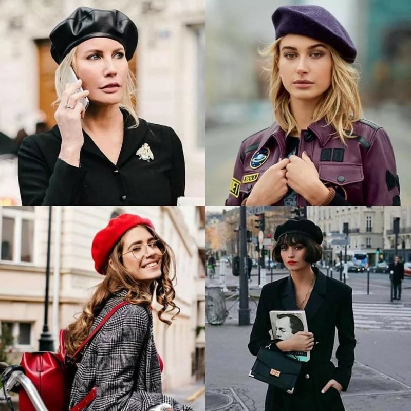 Зеленое пальто с беретом