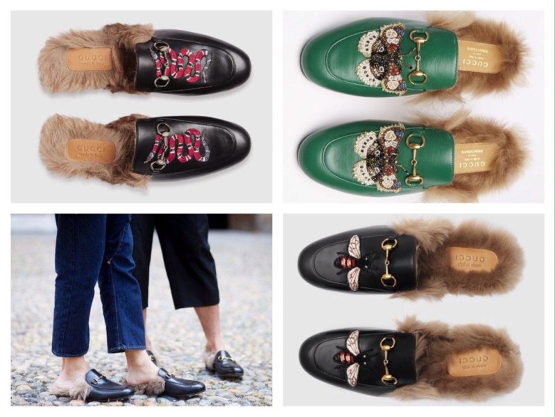 Меховые мюли Gucci