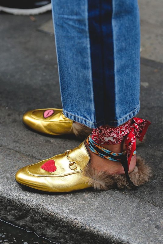 Street Style мюли Gucci