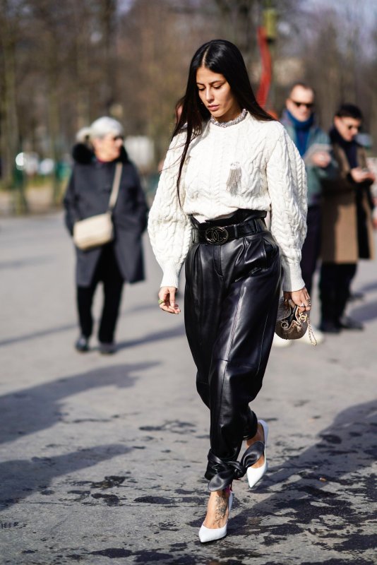 Кожаные брюки Street Style