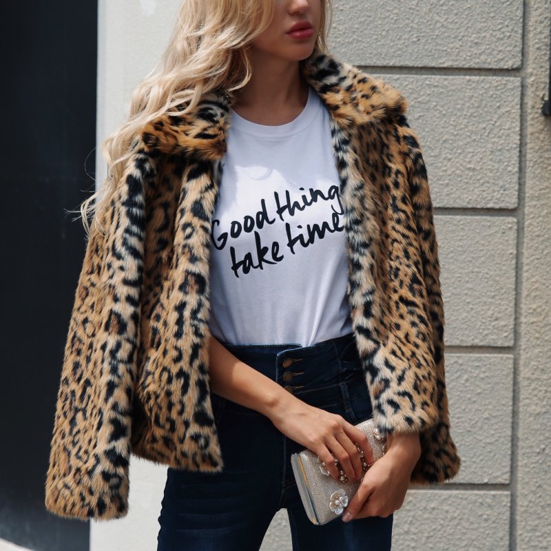 Sky Moda леопардовая шуба