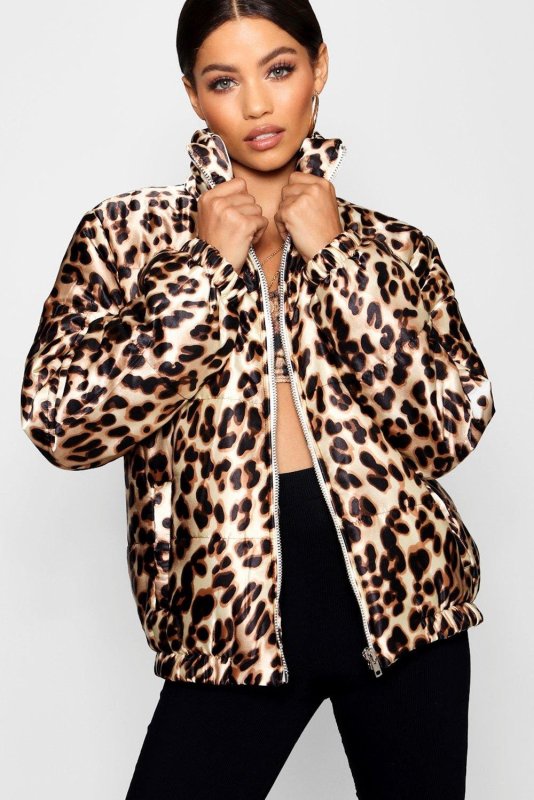 Marina Rinaldi Leopard Print Leather Jacket