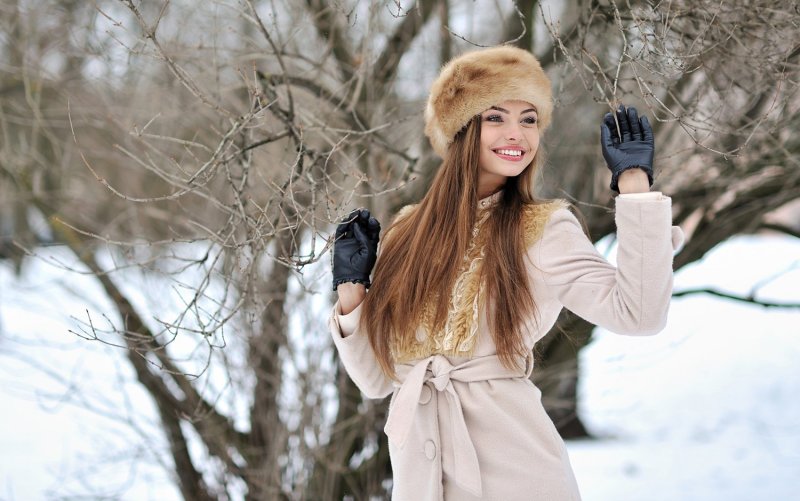 Женщина зимой