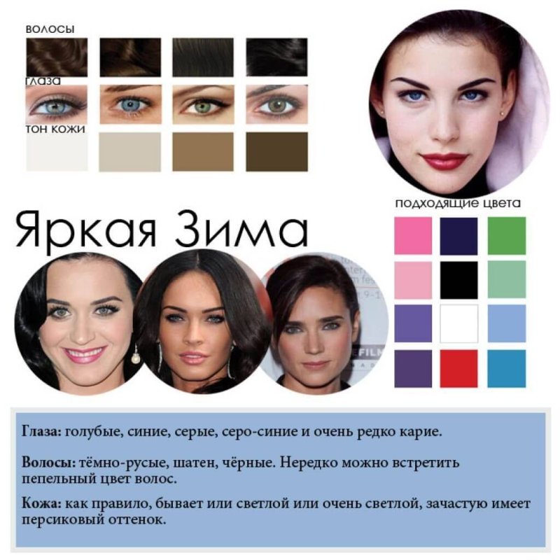Мягкая зима цветотип палитра
