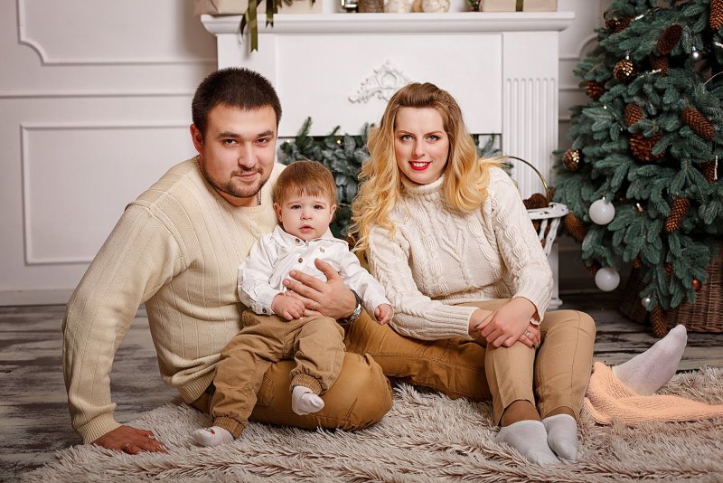 Новогодняя фотосессия семейная