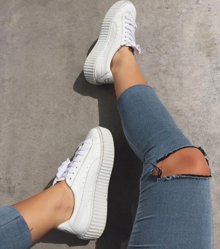 Puma Basket с лентами белые