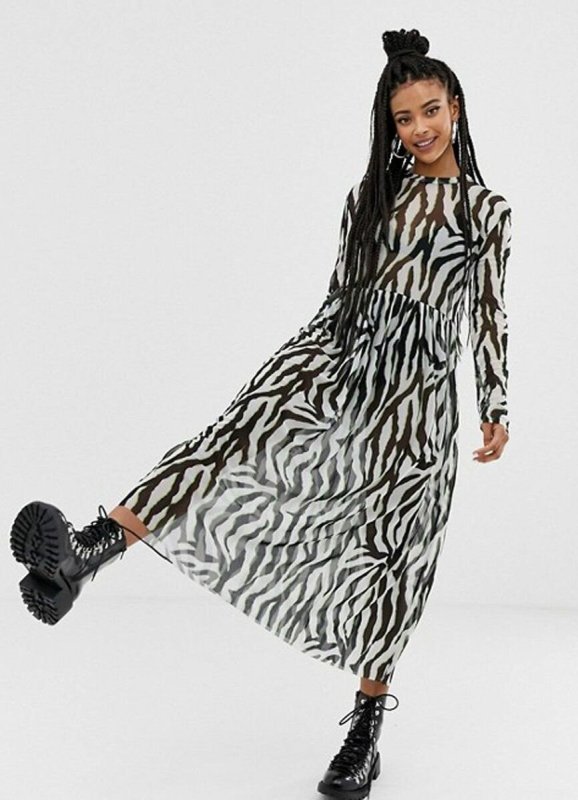 Платье с принтом зебры Zara