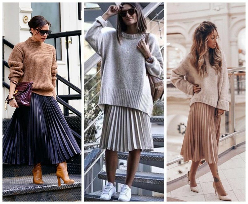 Юбка плиссе серая Street Style