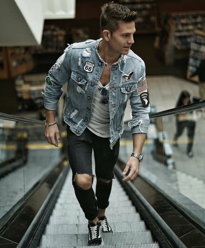 Mujskoy Style Jeans Jacket Style мужской