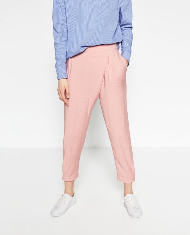 Zarina collection брюки бежевые с поясом