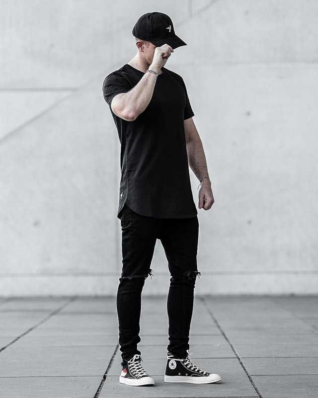 White Converse outfit men