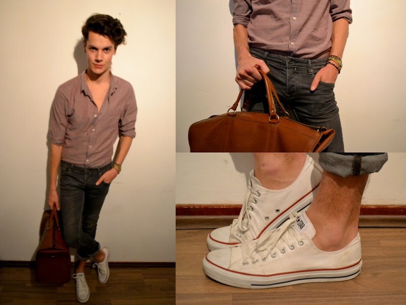 White Converse outfit men