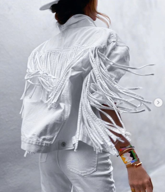 Leather Jacket with Fringe Street Style