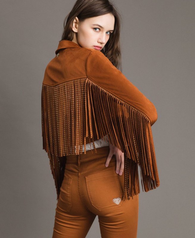 Черная джинсовка с бахромой Zara
