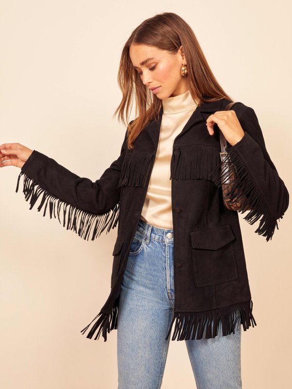 Куртка с бахромой женская Bershka