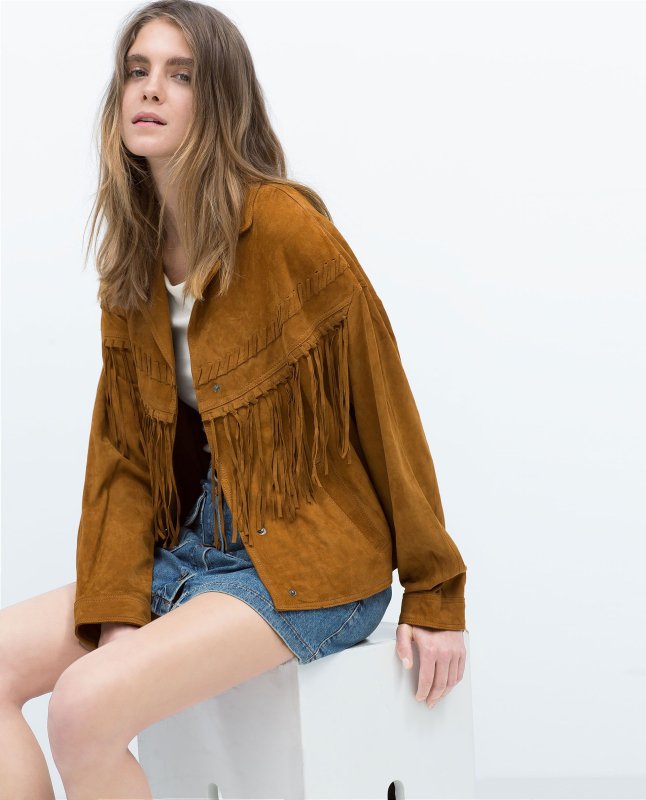 Джинсовка Zara с бахромой