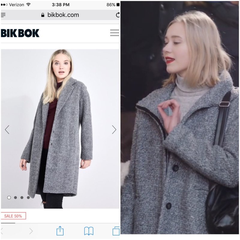 СКАМ Нура в сером пальто
