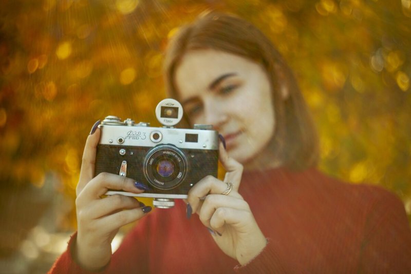 Осенняя фотосессия с фотоаппаратом