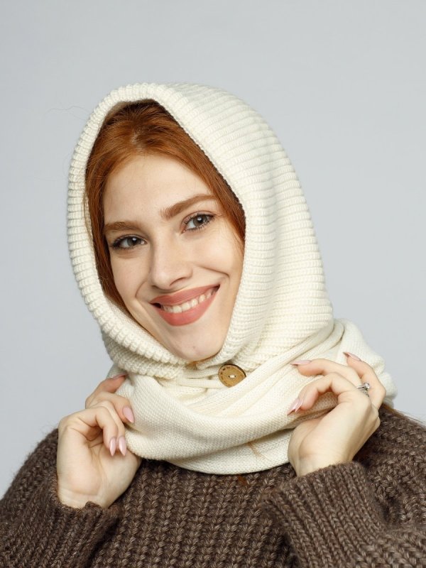 Вязаный съемный капюшон