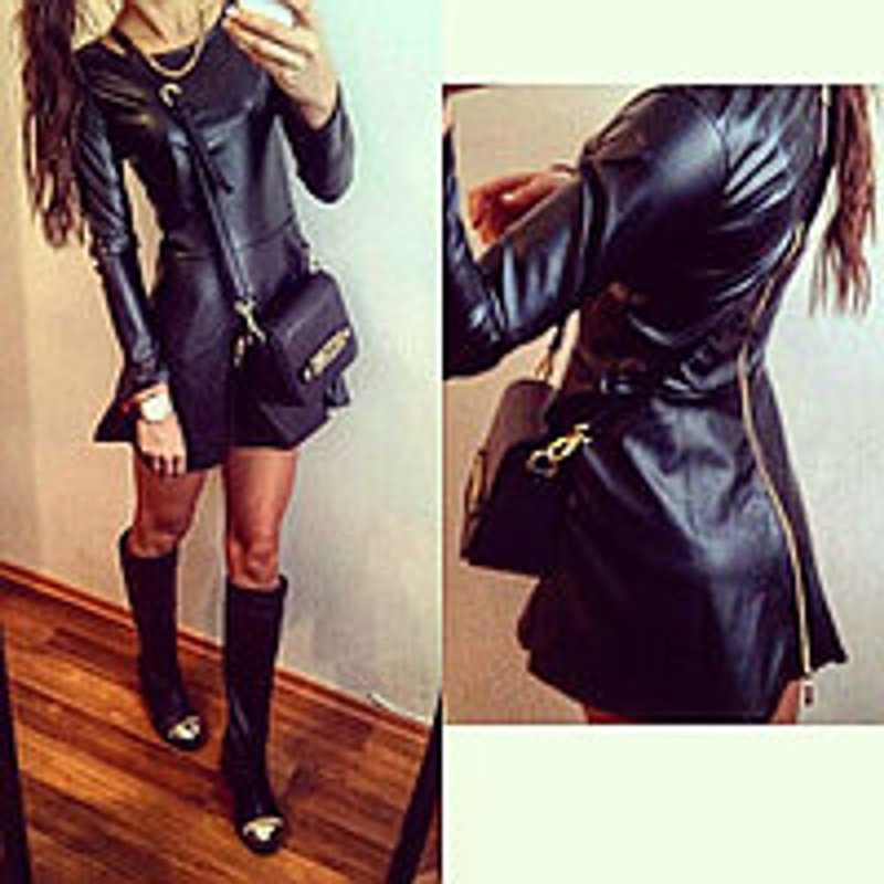 Стильные кожаные платья