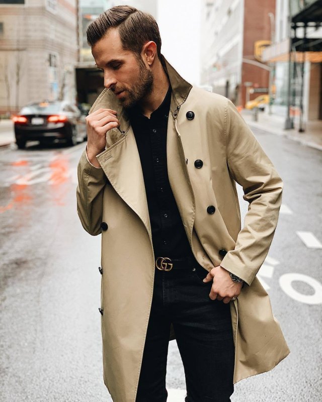 Street Style man тренч