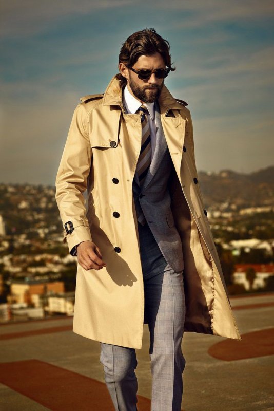 Street Style man тренч