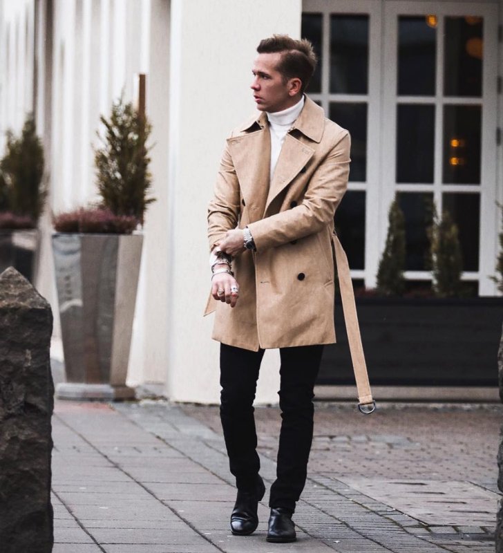 Тренчкот мужской ASOS синий