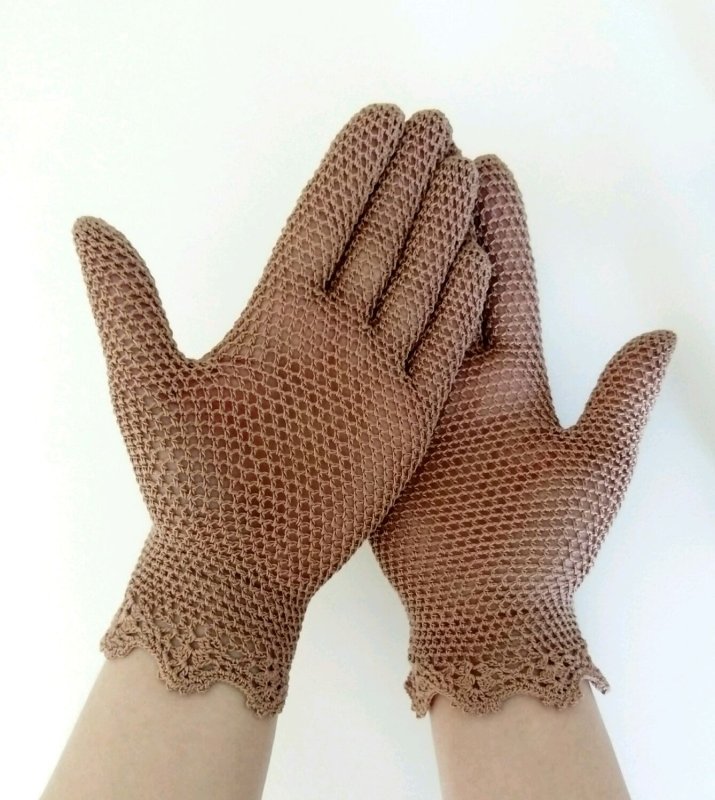 Сетчатые перчатки длинные