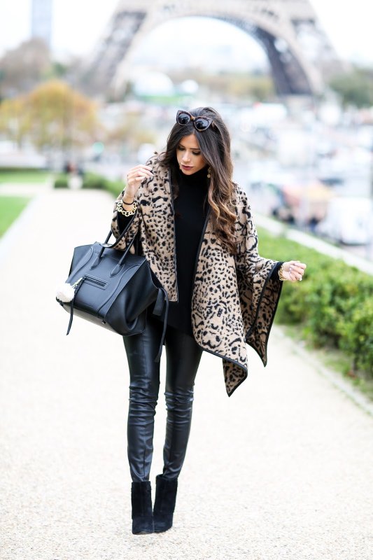Леопардовая шуба Street Style