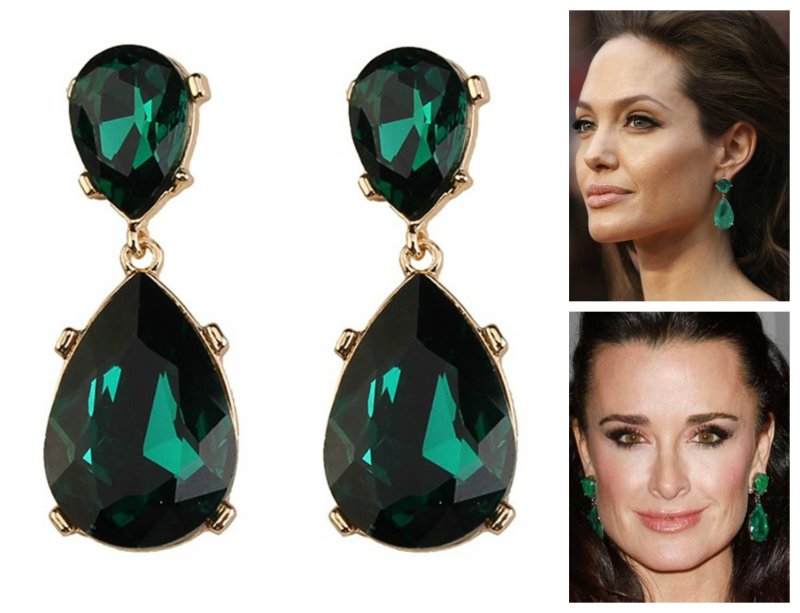 Серьги Swarovski изумруд