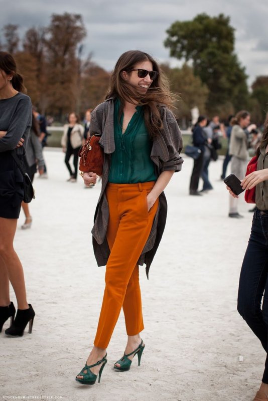 Пальто оранж Street Style