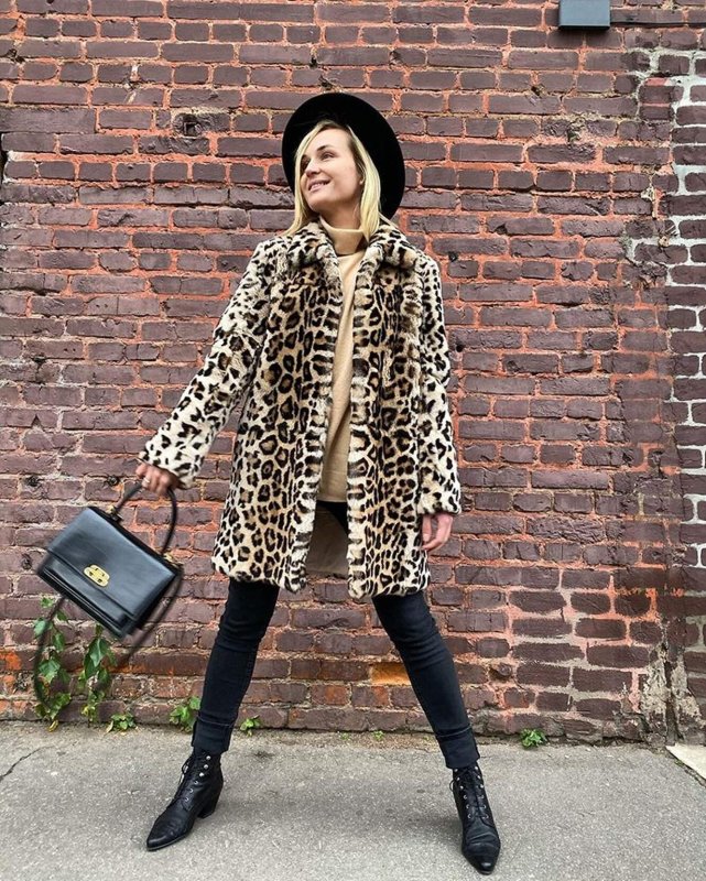 Леопардовая шуба Street Style