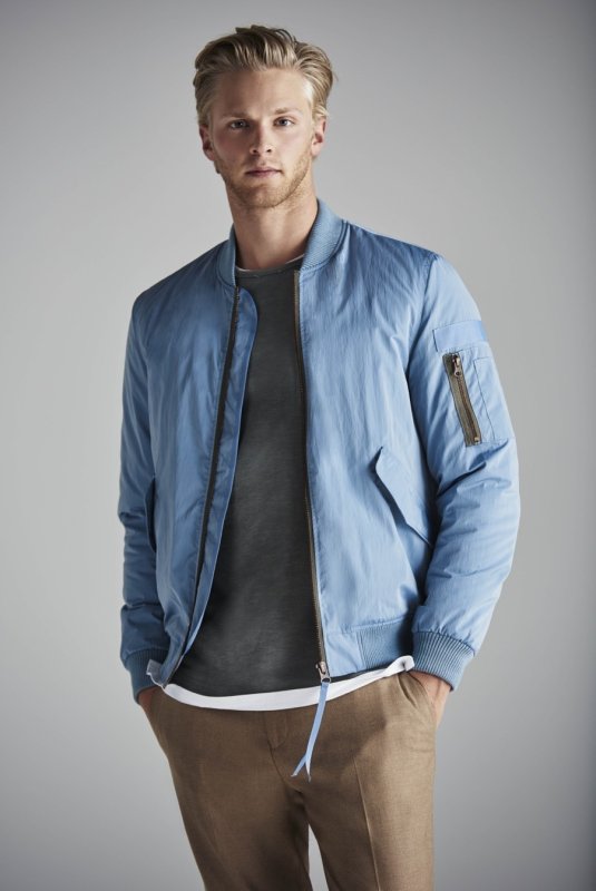 Темно-синий бомбер на молнии Jack & Jones Essentials