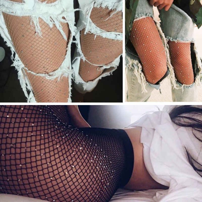 Капроновые колготки со стразами