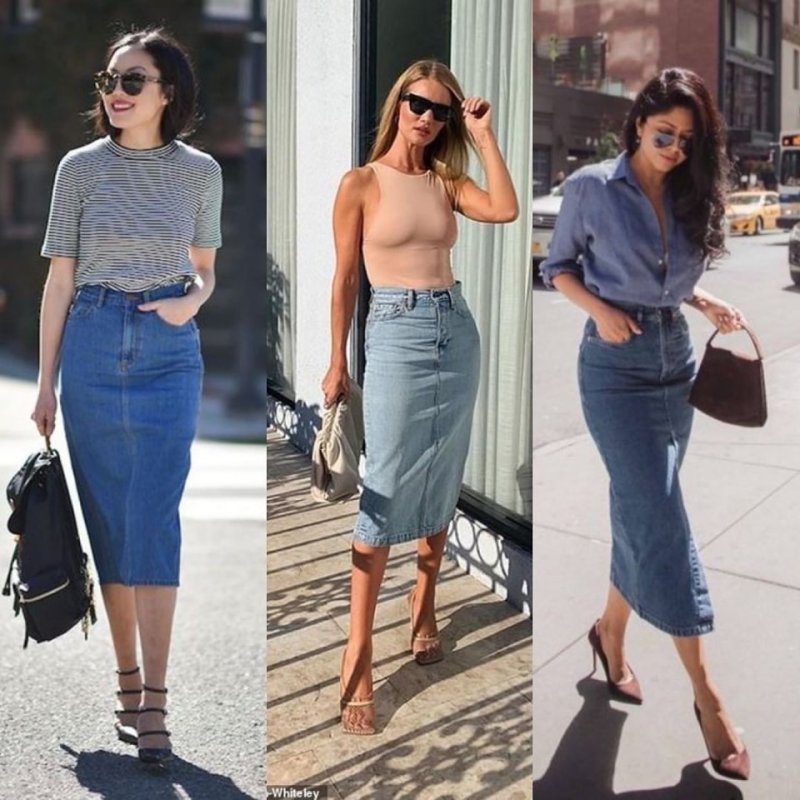 Юбка джинсовая миди 2022 Street Style