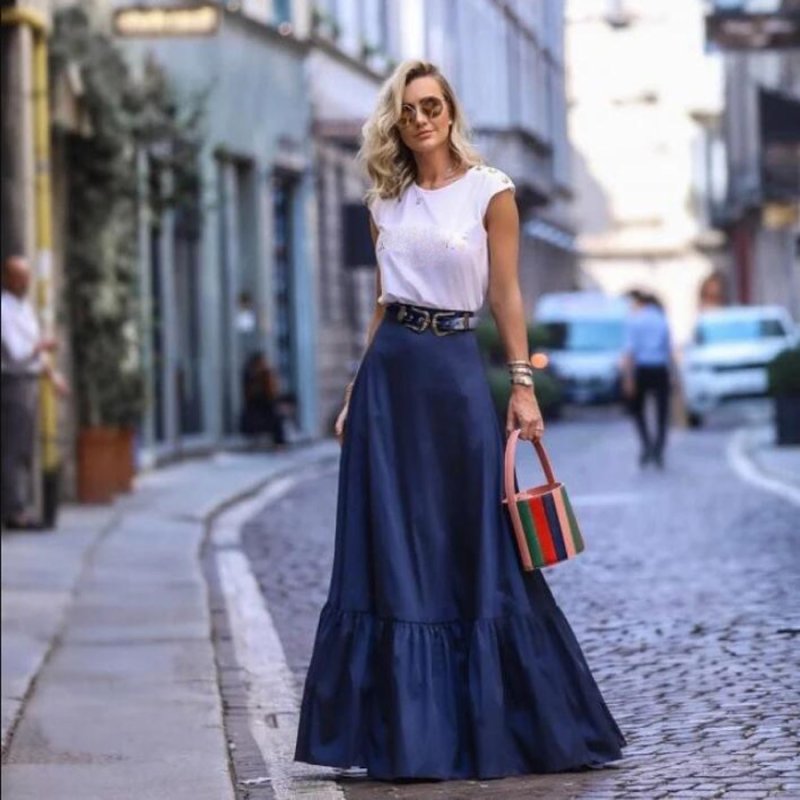 Джинсовая юбка миди Celine 2021