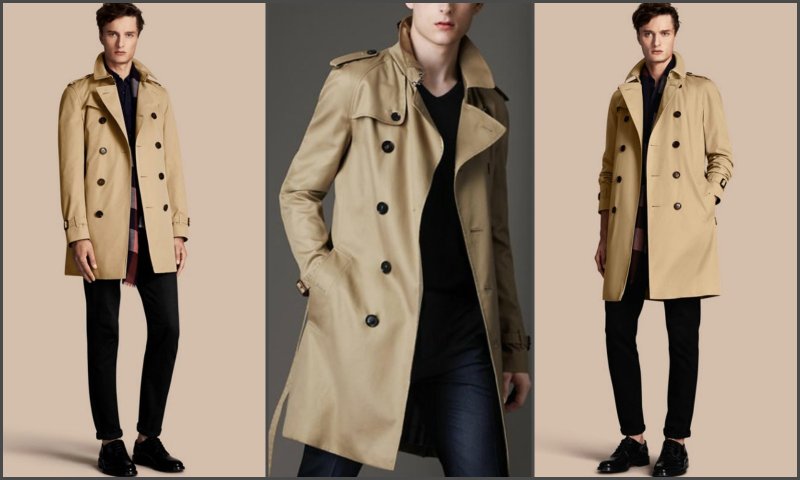Мужской чёрный плащ Trench Coat