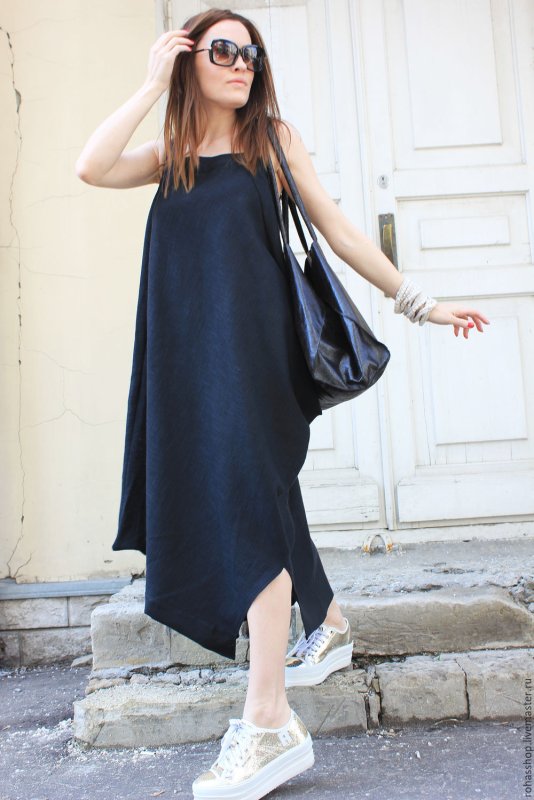 Street Style платье черное миди
