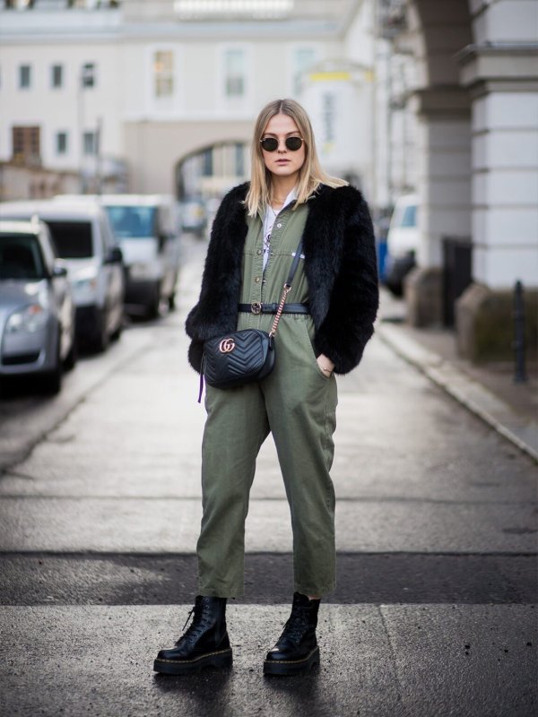 Зеленые брюки Street Style